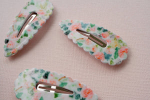 Pink Blush Floral Snap Clip