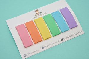 Rainbow Scalloped Snap Clip Set