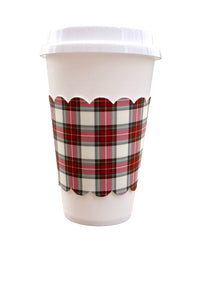 Tartan Plaid Scalloped Cup Sleeve