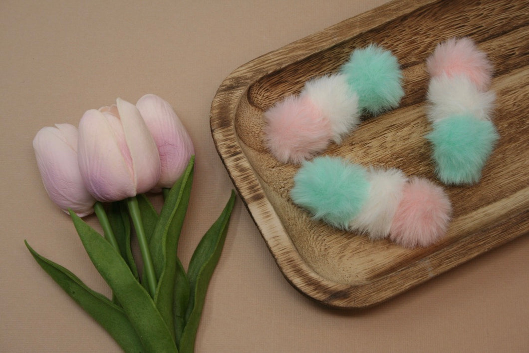 Pastel Pom Pom Clips