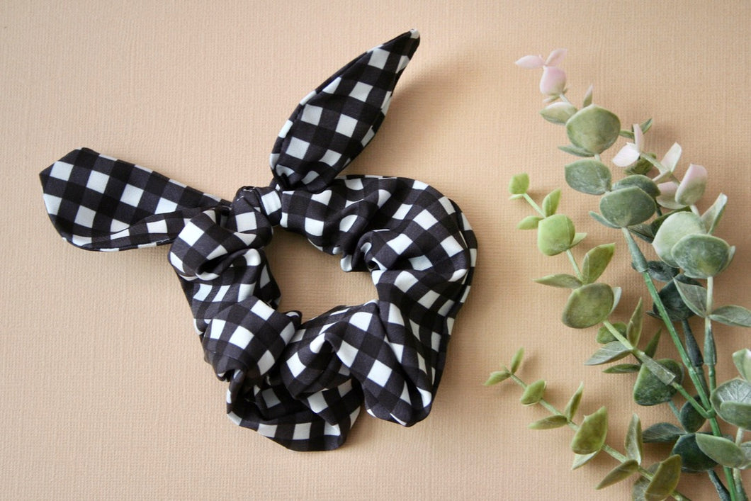 White Buffalo Plaid Scrunchie