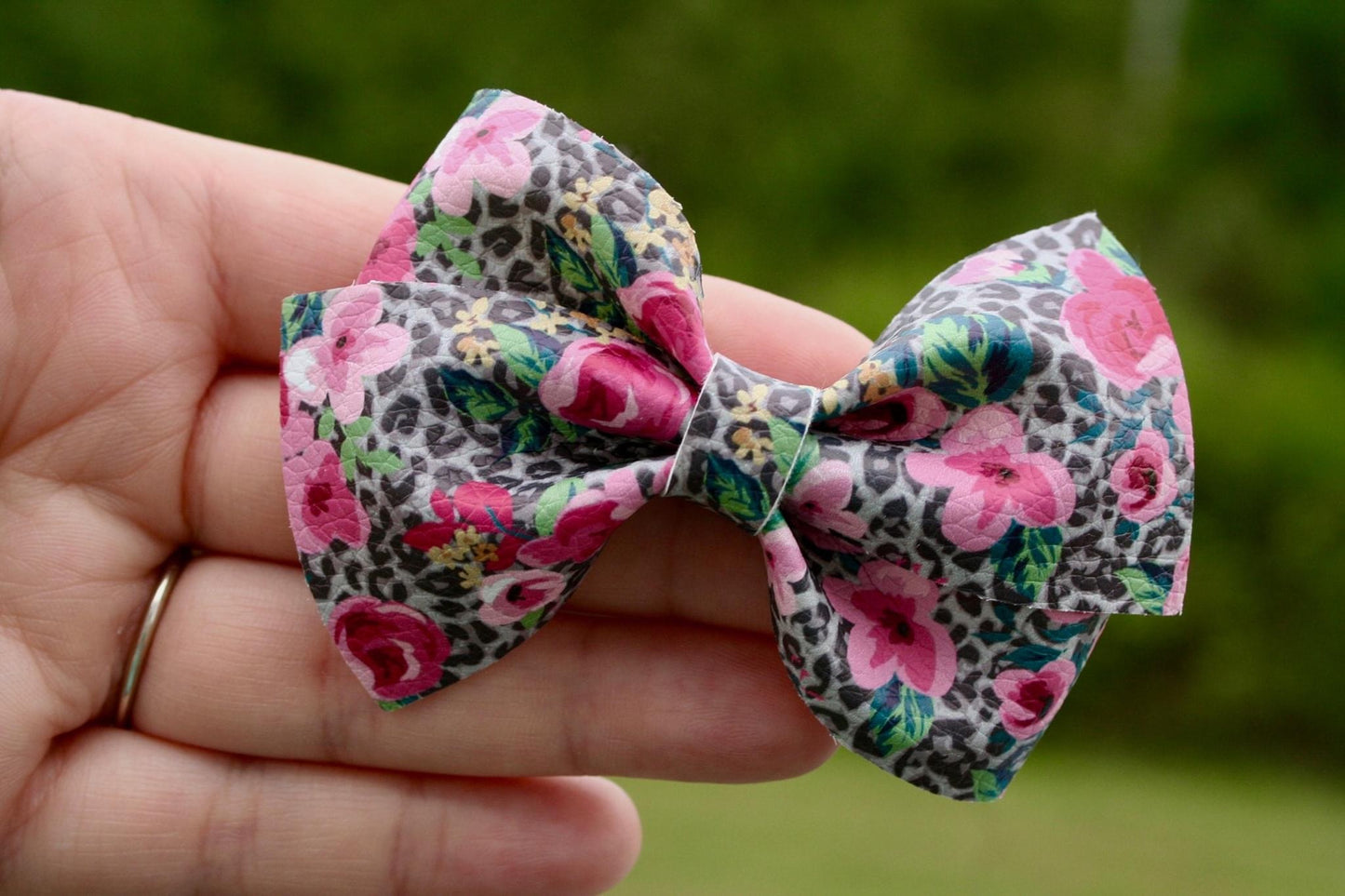 Leopard Floral Jayme Bow