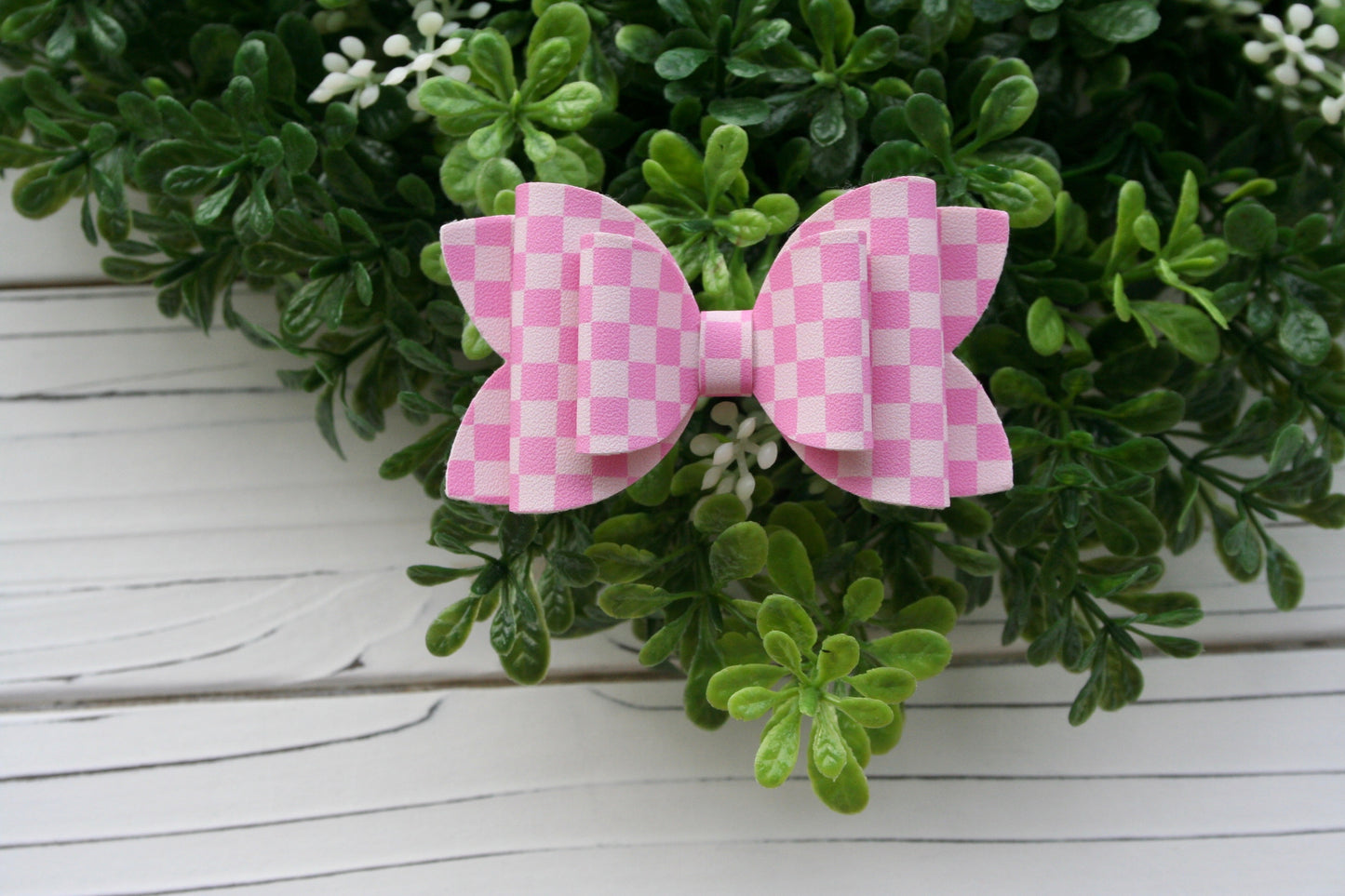 Pink Checkerboard Emmy Bow