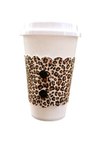 Load image into Gallery viewer, Leopard Scalloped Cup Sleeve
