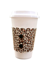 Leopard Scalloped Cup Sleeve