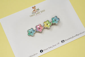 Pastel Rainbow Ombré Flower Luxe Clip