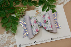 Lovely Lavender Floral Large Ellie Bow