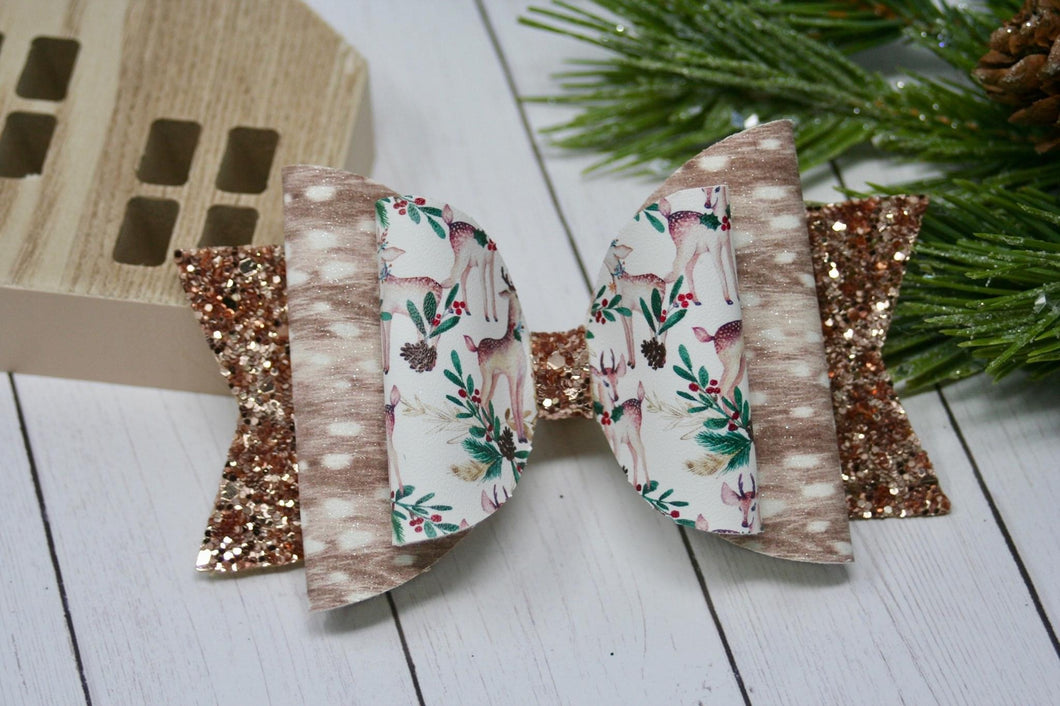 Darling Holly Deer Large Ellie Bow