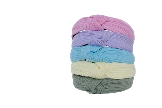 Pastels Rib Knit Top Knot Headbands