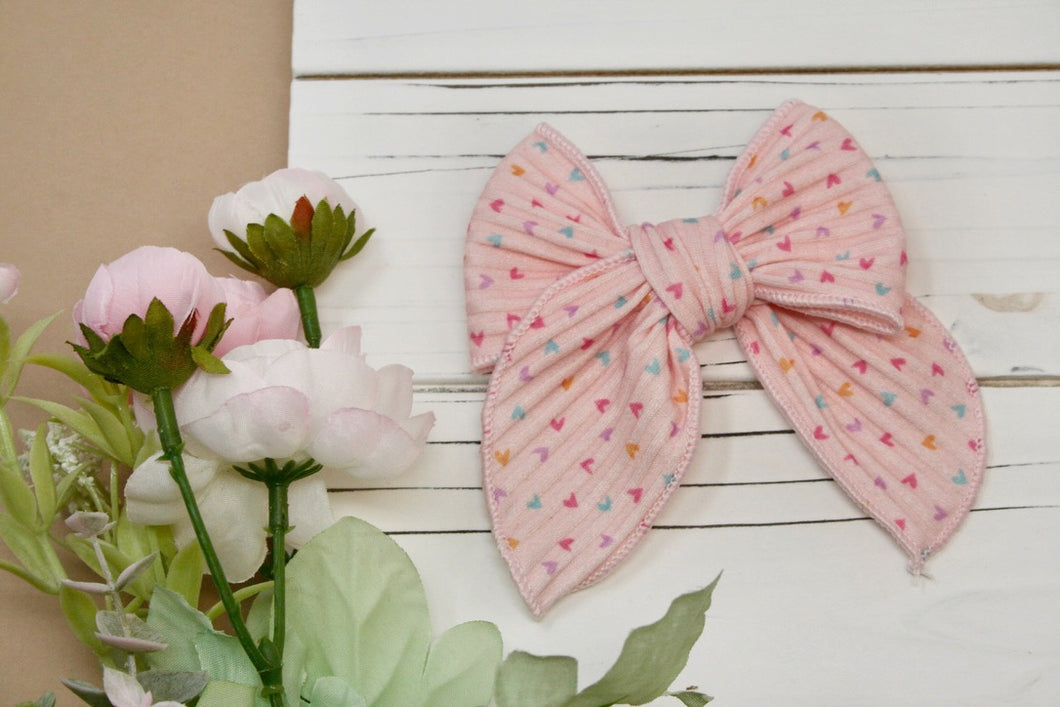 Baby Hearts Rib Knit Medium Remi Bow