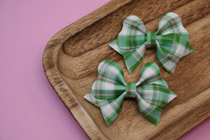 Luck of the Irish Plaid Cora Bow Piggy Set