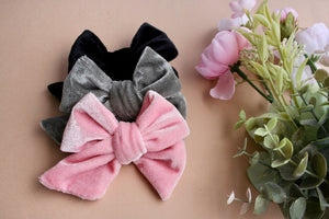 Neutral Velvet Large Everly Bows