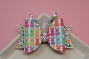 Colorful Bunnies with Shaker Ears Medium Ellie Bow