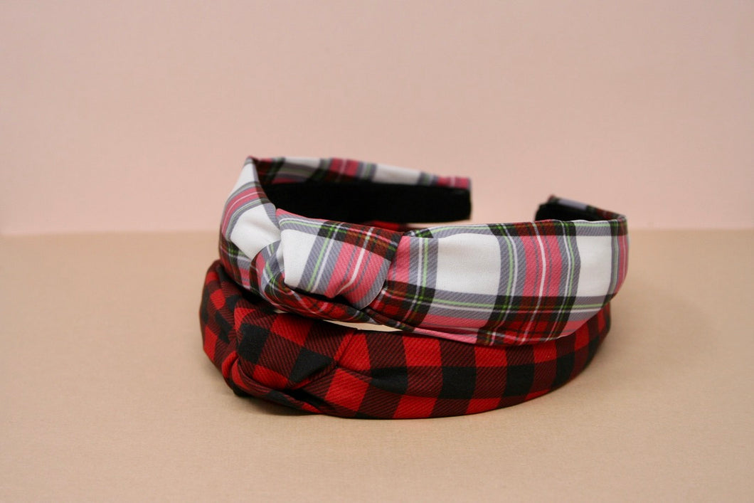 Christmas Plaids Top Knot Headbands