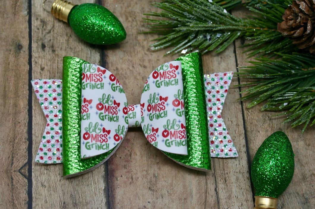 Lil’ Miss Grinch Large Ellie Bow