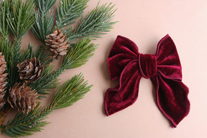 Wine Velvet Medium Remi Bow