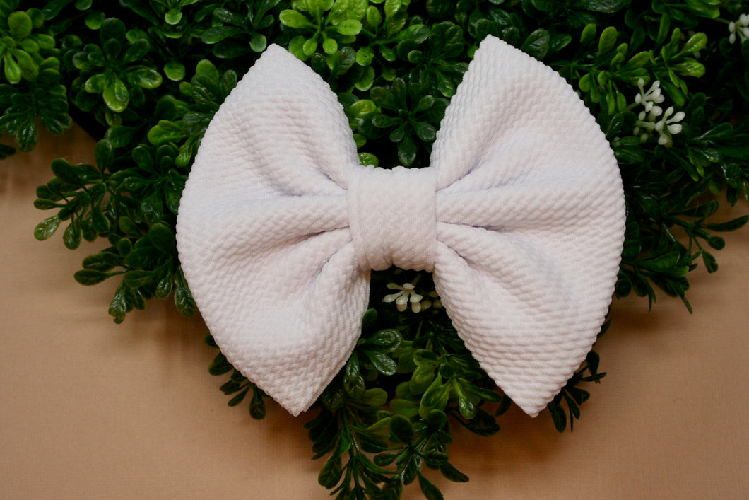 White Solid Capri Bow