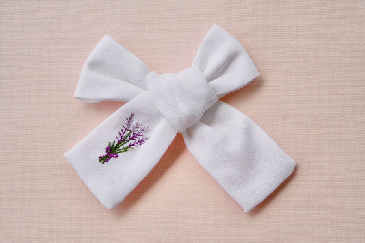 Lavender Bouquet Embroidered Handtied Bow