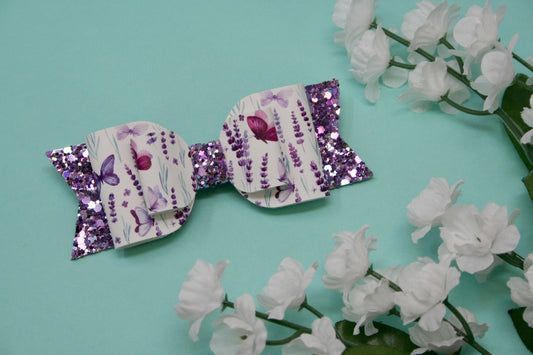 Lavender Field Butterflies Large Sophia Bow